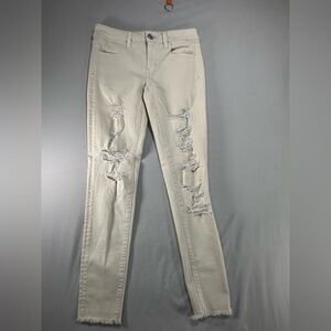 Women’s American Eagle Super Stretch Cream Colored Jeans Size 4 Regular #830